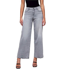 HIDDEN Nori High Rise Super Wide Leg Denim Jeans in grey - women's jeans - detail view