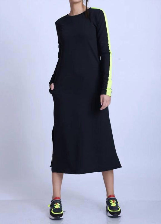 Metamorfosi - Long Sleeve Casual Dress With Neon Details