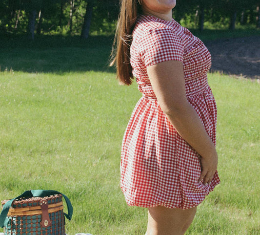 Tcec - Women's Gingham Short Sleeve Dress