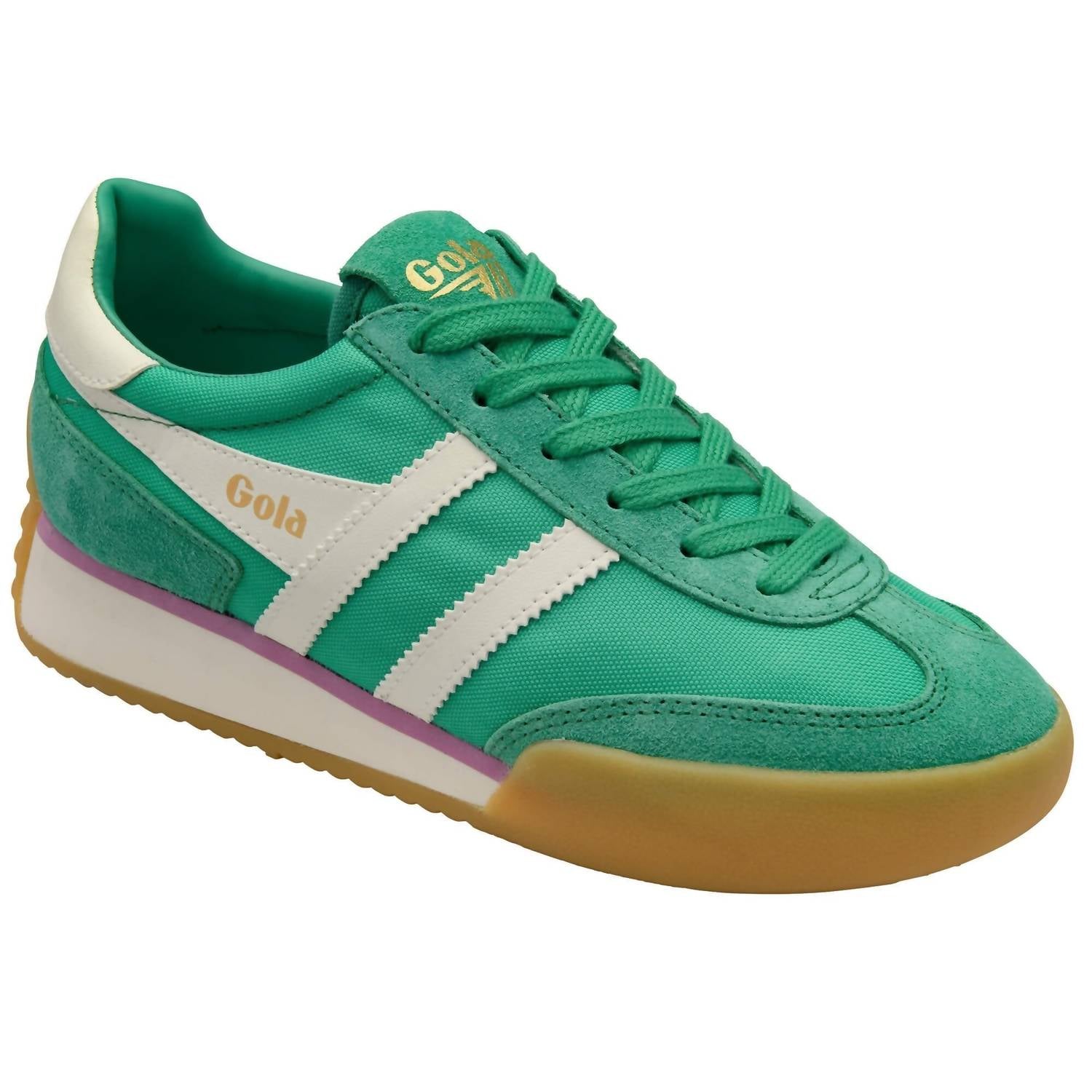 Gola Women’s Pacer Trainer Shoe in jade off white - women's sneaker - detail view