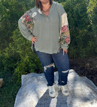 Davi & Dani - Waffle Knit Patchwork Hoodie