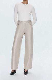 PISTOLA Tate High Rise Bowed Wide Leg Jean in champagne - women's jeans