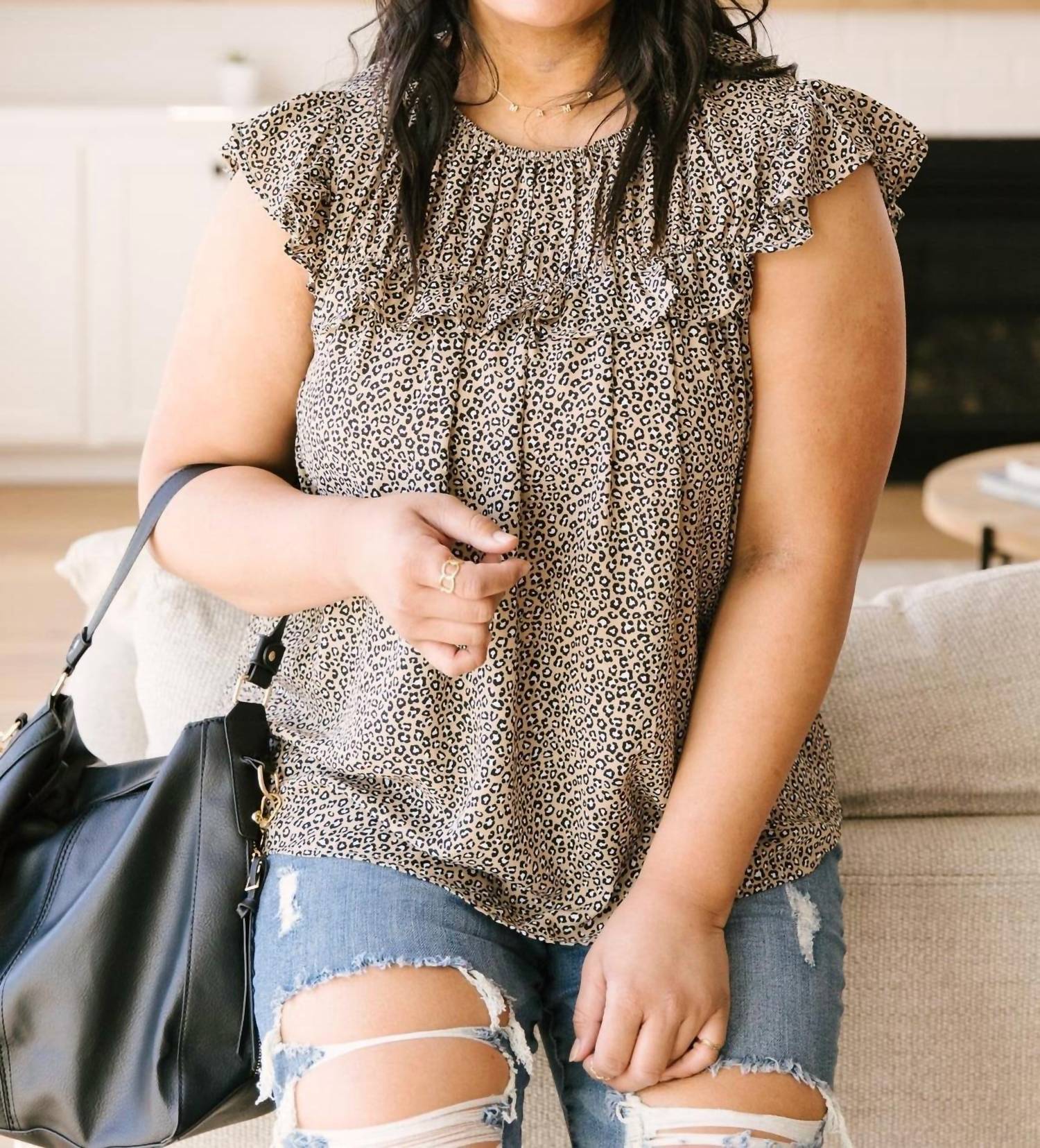 Ruffled Yoke Blouse