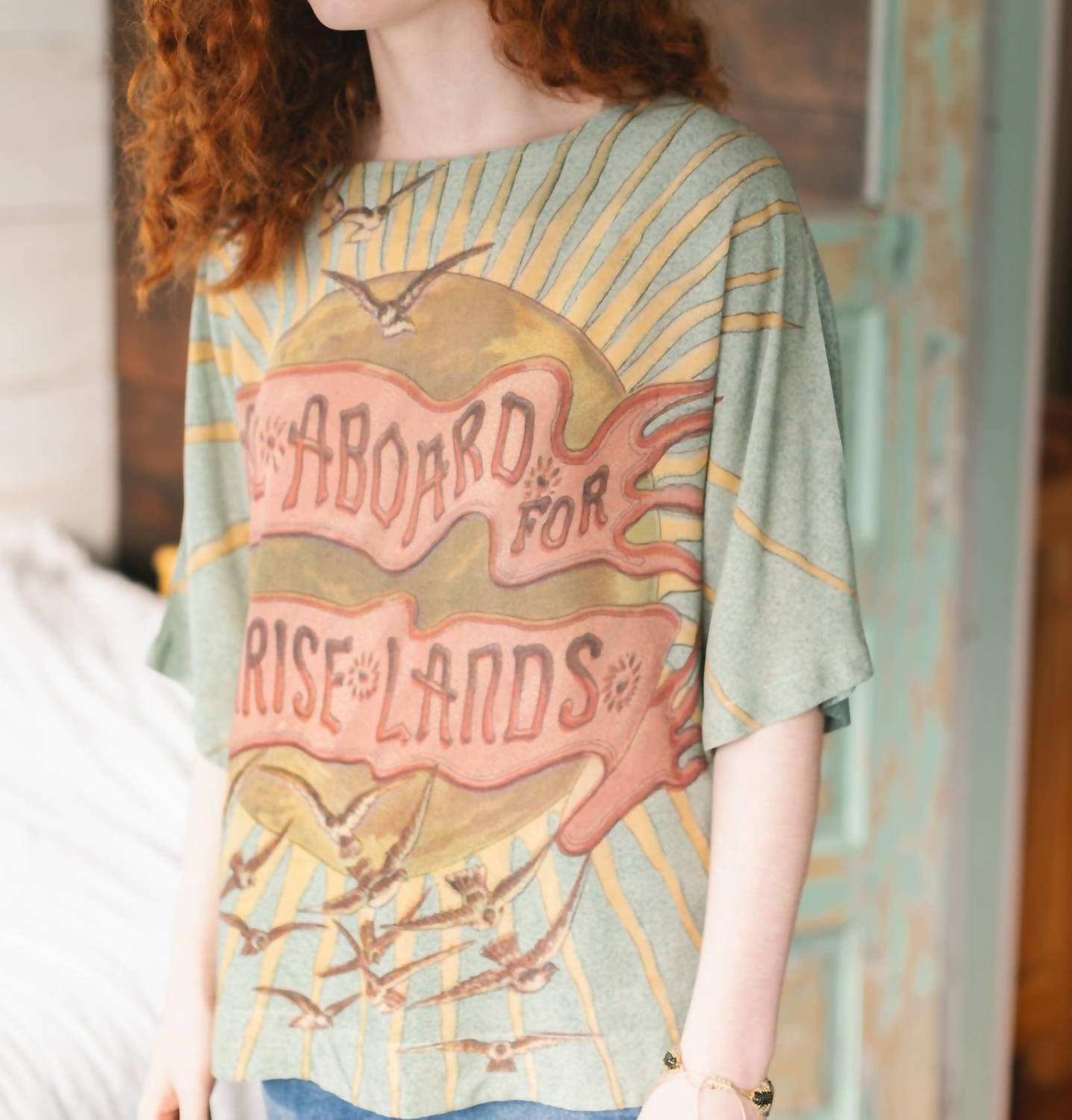 Market Of Stars - Sunrise Lands Luxe Bamboo Landscape Print Tunic Shirt