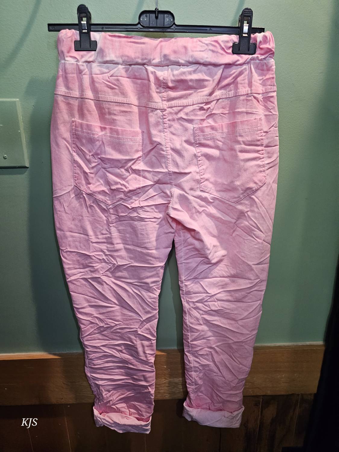 Made In Italy - Women's Embroidered Italian Crinkle Joggers