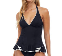 Profile By Gottex Belle Curve Halter Tankini in black white - women's swimwear