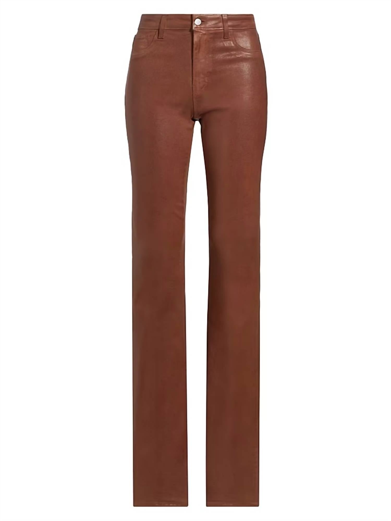 L'Agence MARTY HIGH RISE JEANS in rich ginger coated - women's pants - view 4