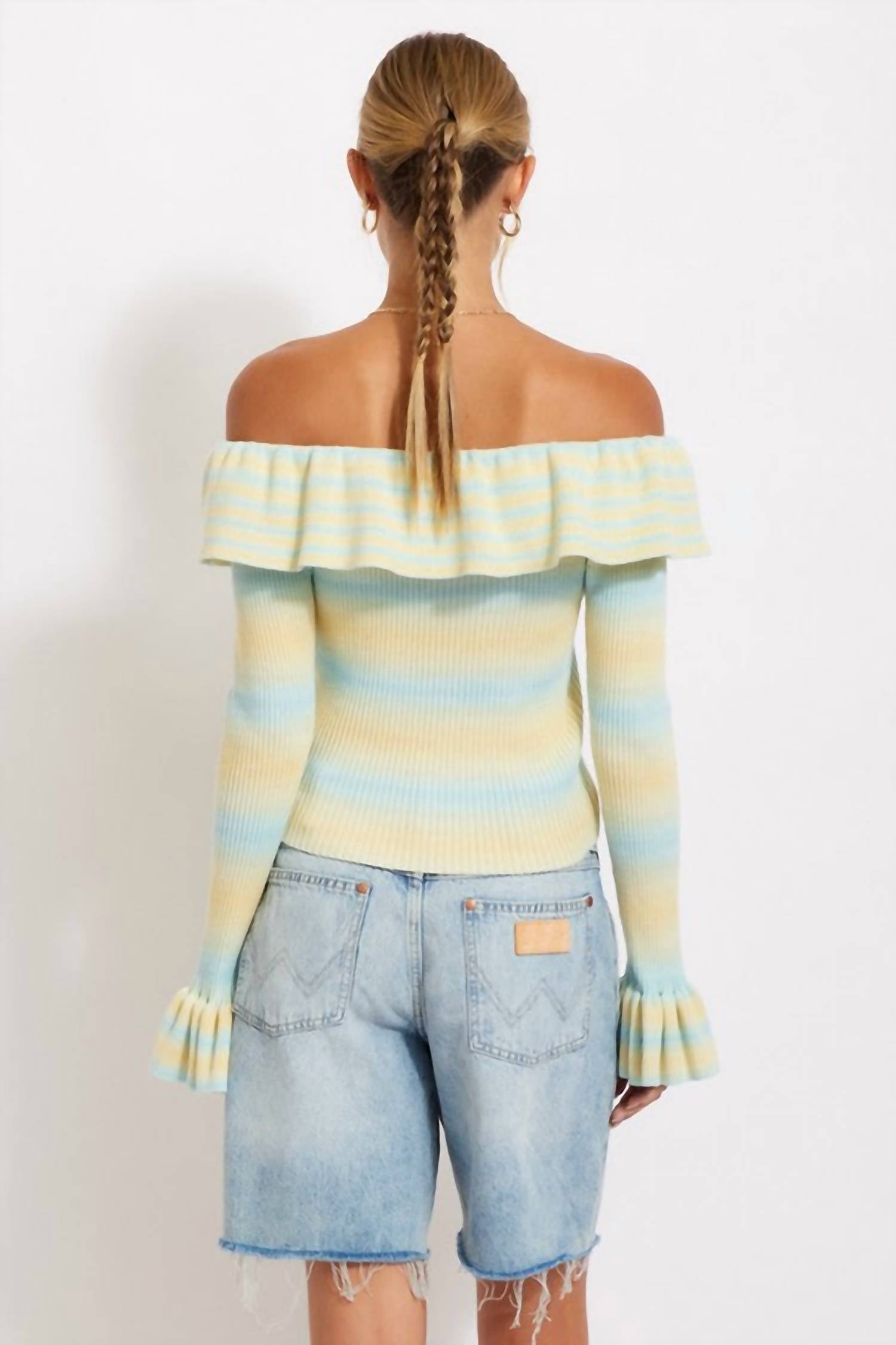 Illa Illa - Blue Mojito Off The Shoulder Sweater
