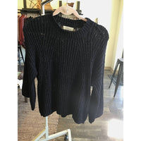 ELAN Bell Sleeve Sweater in navy - women's sweater - alternate view