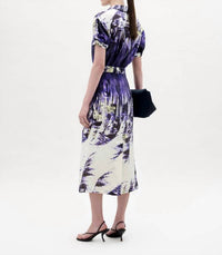Silvia Tcherassi Lee Linen Midi Dress in dark dandelion - women's dress - detail view