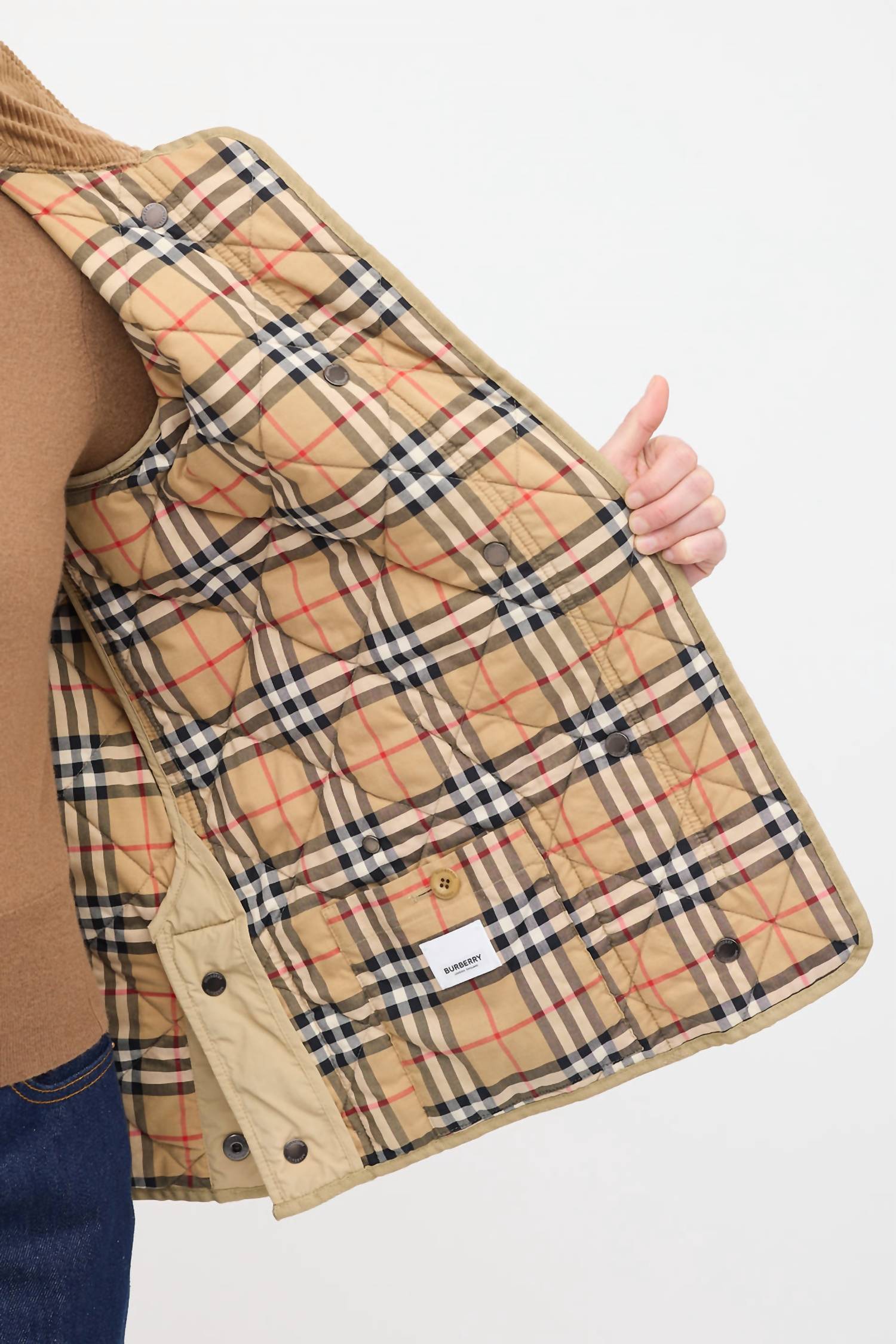 Burberry - Corduroy Collar Quilted Barn Jacket