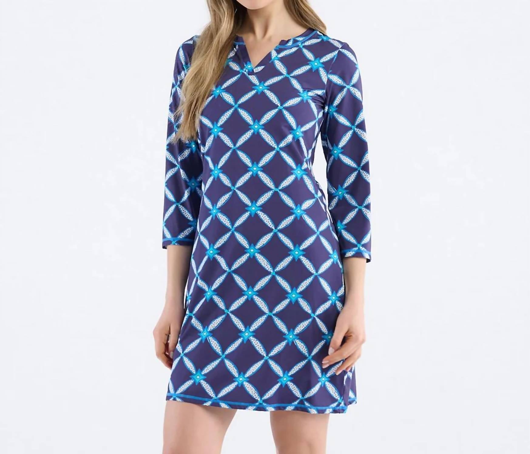 Hatley - Diamond Ikat Notch Neck Dress