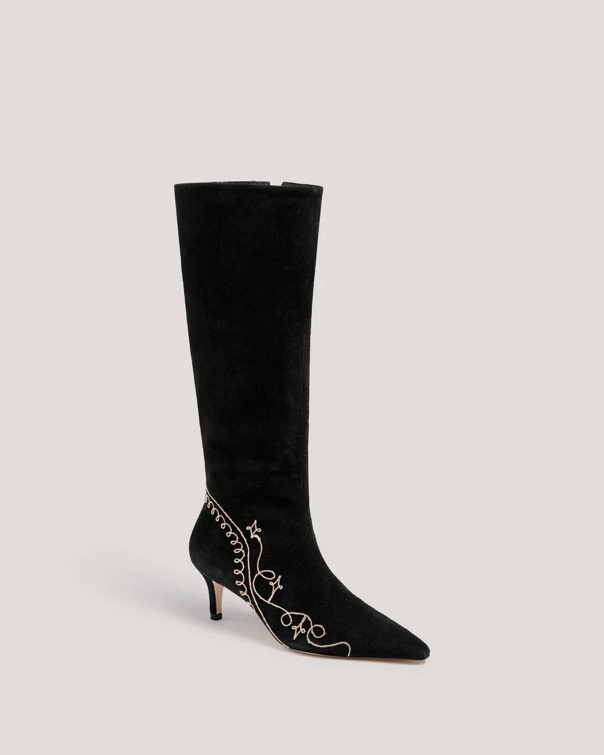 Cinq A Sept - Women's Casey Embroided Kitten Heel Boots