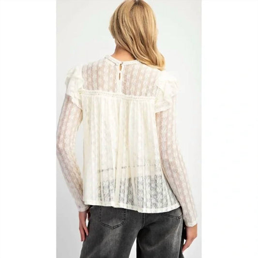 Easel - Lace And Pearl Top