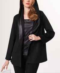 Angel Apparel Vegan Leather And Faux Suede Jacket in black - women's jacket - alternate view