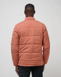 TravisMathew Climate Drop Jacket in heather copper - men's jacket - detail view