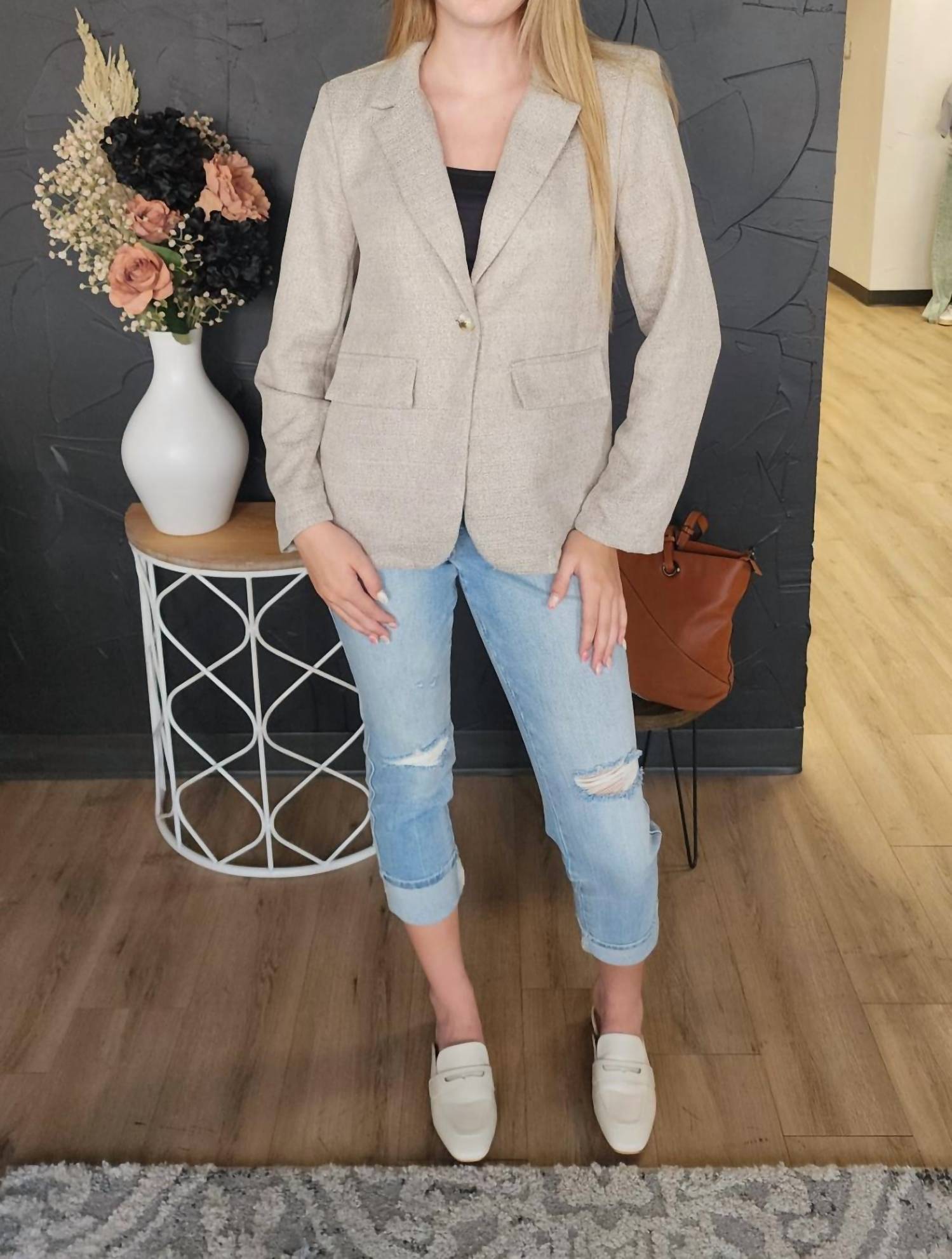 Elings - Button Open Front Blazer