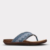 Mykos Women's Jovie Thong Sandal in denim blue - women's sandal