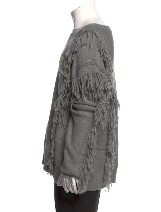 Nahmias - Women's Crewneck Poncho Fringe Sweater
