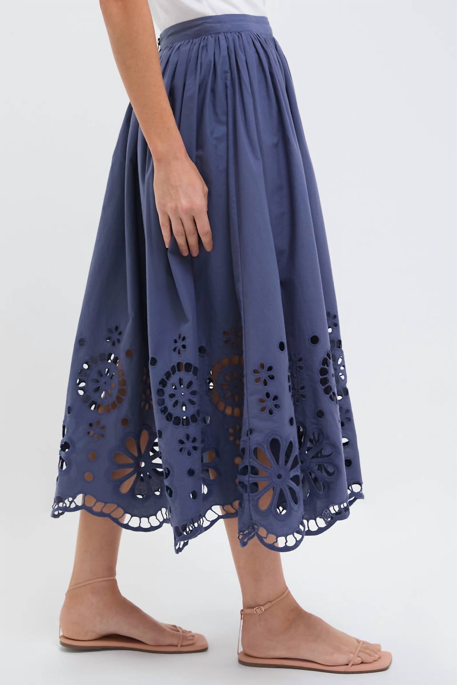 The Great. - The Super Bloom Eyelet Skirt
