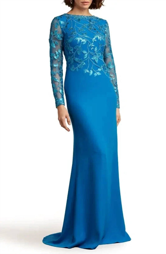 Tadashi Shoji - Sequin Lace Crepe Gown