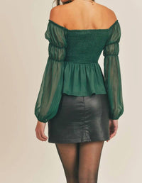 Sadie & Sage - SMOCKED PEPLUM TOP