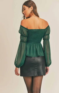 Sadie & Sage - SMOCKED PEPLUM TOP