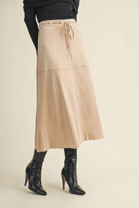 Mustard Seed - Drawstring Suede A Line Skirt