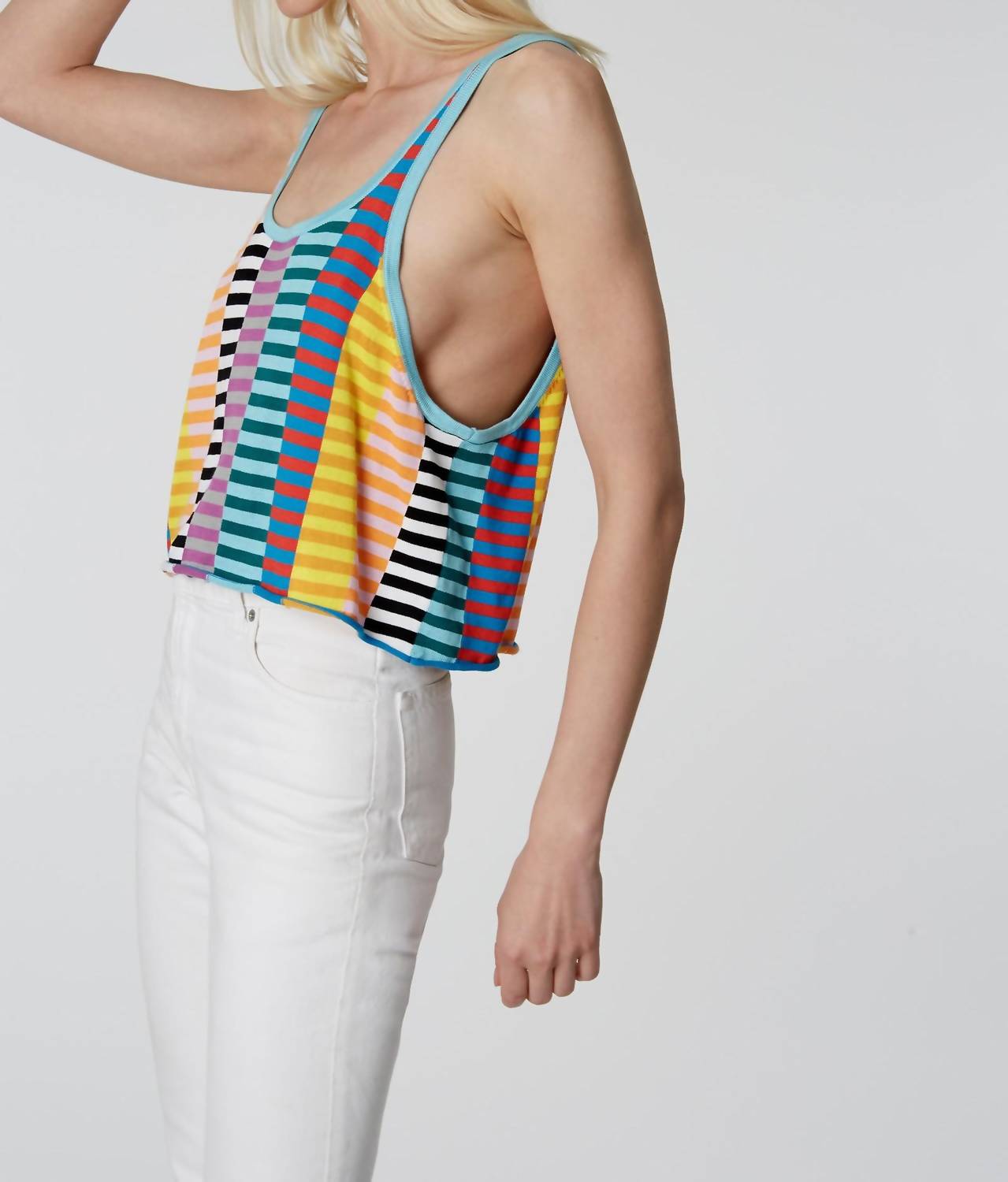 Replica Los Angeles - Offset Stripe Cropped Tank Top