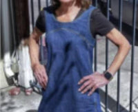 ee:some Sleeveless Mini Dress in denim - women's dress - detail view
