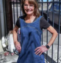 ee:some Sleeveless Mini Dress in denim - women's dress - alternate view