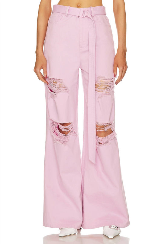 Lapointe - DISTRESSED WIDE LEG JEAN