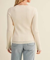 Mustard Seed - Ribbed Sweater Cardigan