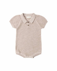 Quincy Mae - Kid's Knit Polo Romper