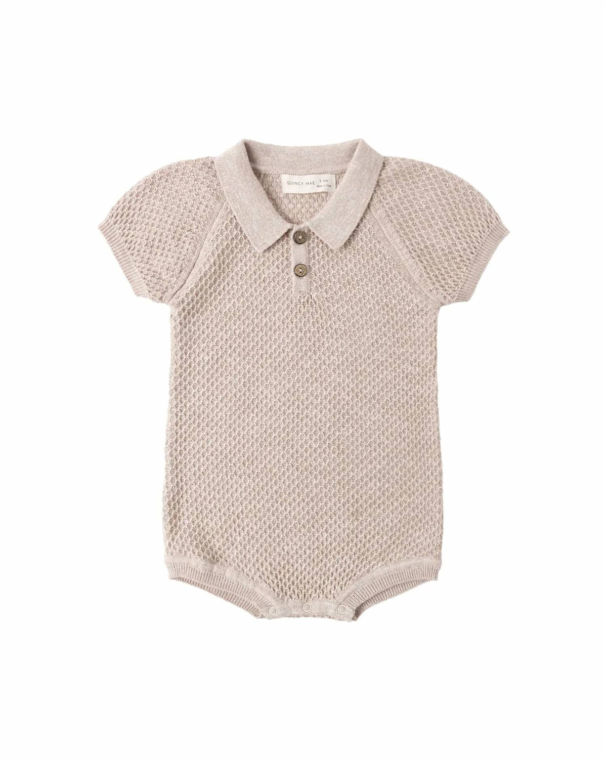 Quincy Mae - Kid's Knit Polo Romper