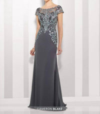 Cameron Blake Boat Neck Line Dress in pewter grey - women's dress