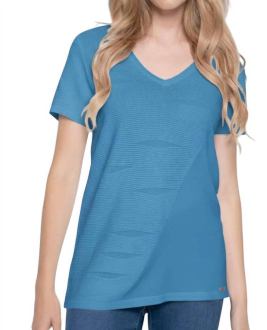 Picadilly - V-Neck Textured Knitted Top