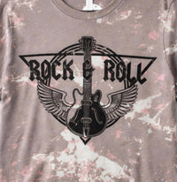 Thomas & Co Unisex Rock And Roll Bleached Tee in grey - women's t-shirt - detail view