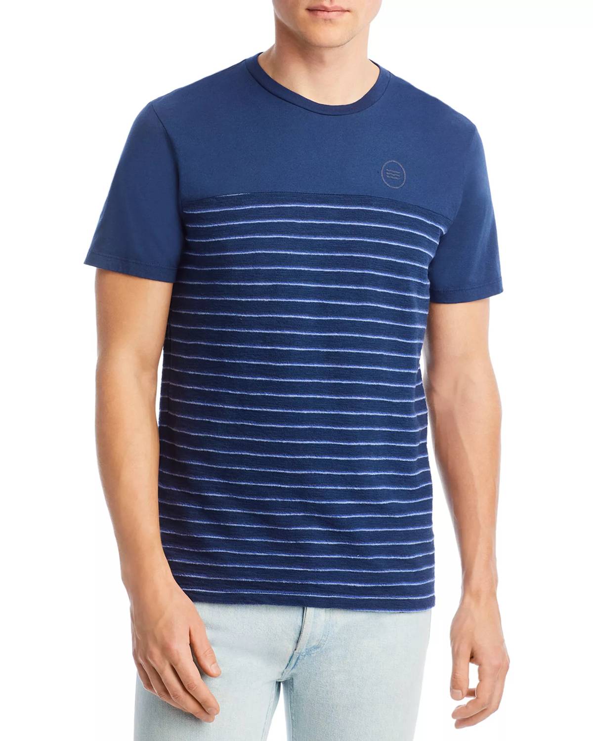 SOL ANGELES Capri Striped Short Sleeve Tee Top in blue - men's t-shirt