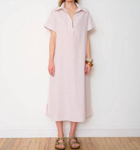 WE-AR4 Darla Midi Dress in beige stripe - women's dress