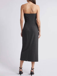 Moon River - Pinstripe Midi Dress