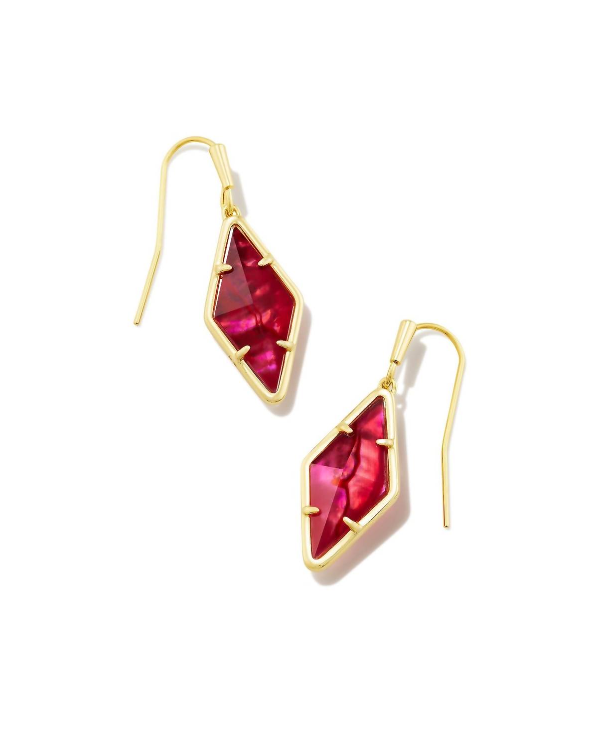 Kendra Scott Women's Kinsley Drop Earrings in gold raspberry illusion - women's jewelry