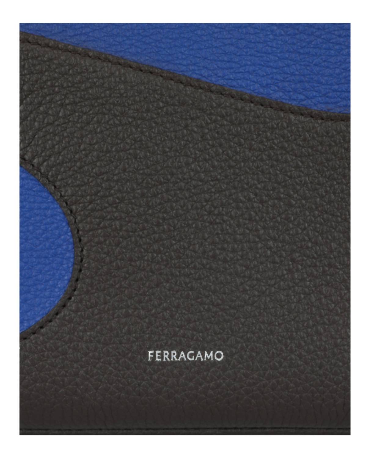 Salvatore Ferragamo Women's Cut-out Pebbled Leather Phone Pouch in blue multi - women's accessory - alternate view