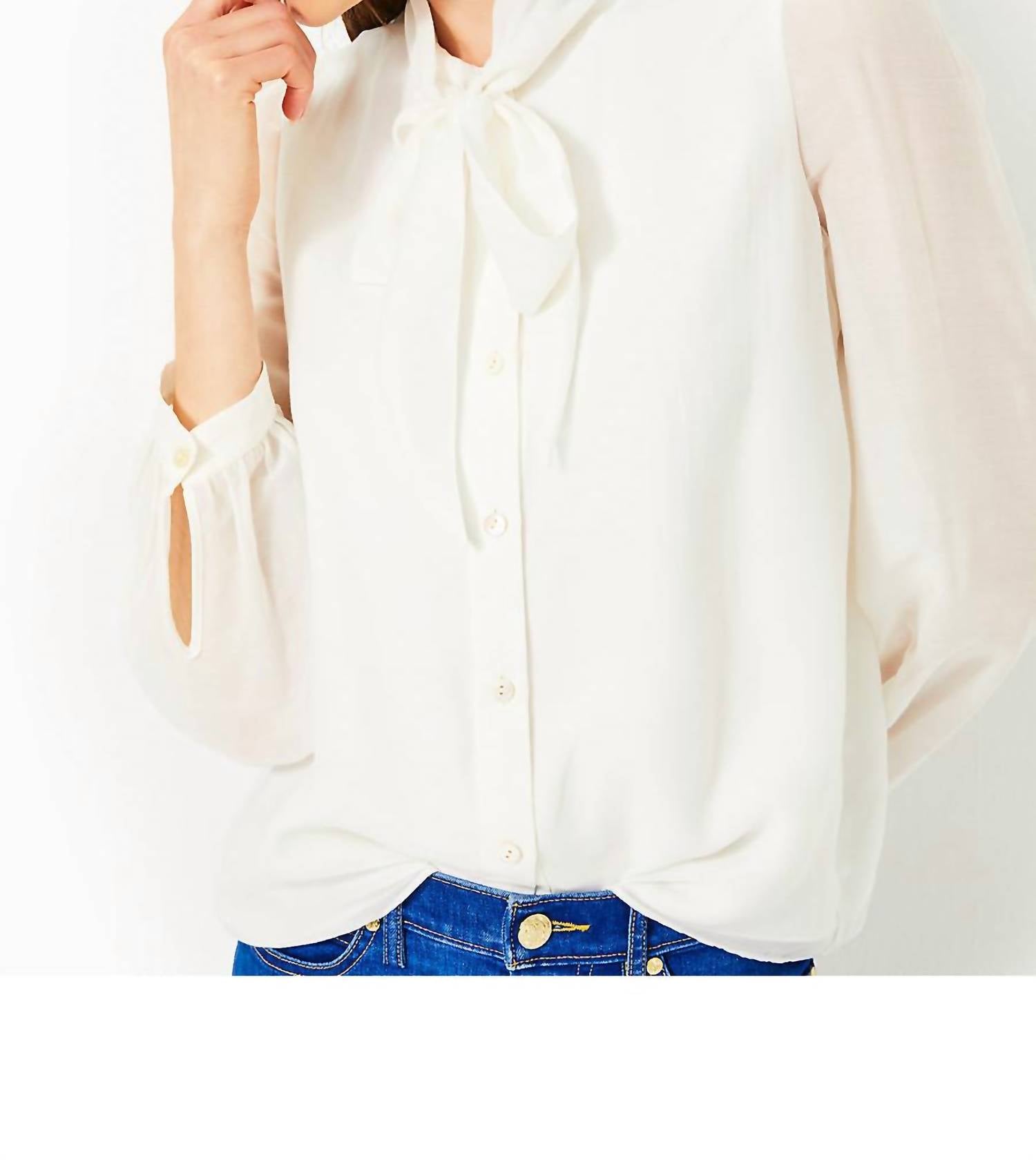 Lilly Pulitzer Teague Button Down Top in coconut - women's blouse