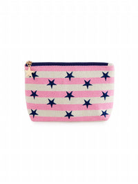Shiraleah Morgan Stars Small Zip Pouch in pink - women's bag - detail view