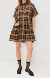Sea - Caja Plaid Tunic Dress