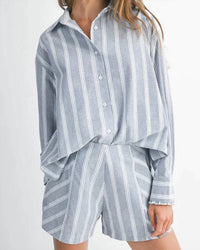 Mable - Cotton Pinstripe Shorts