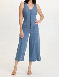Xcvi - Linette Twill Zip-up V-neck Jumpsuit