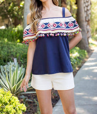 Thml - Viva Mexico Embroidered Flounce Top
