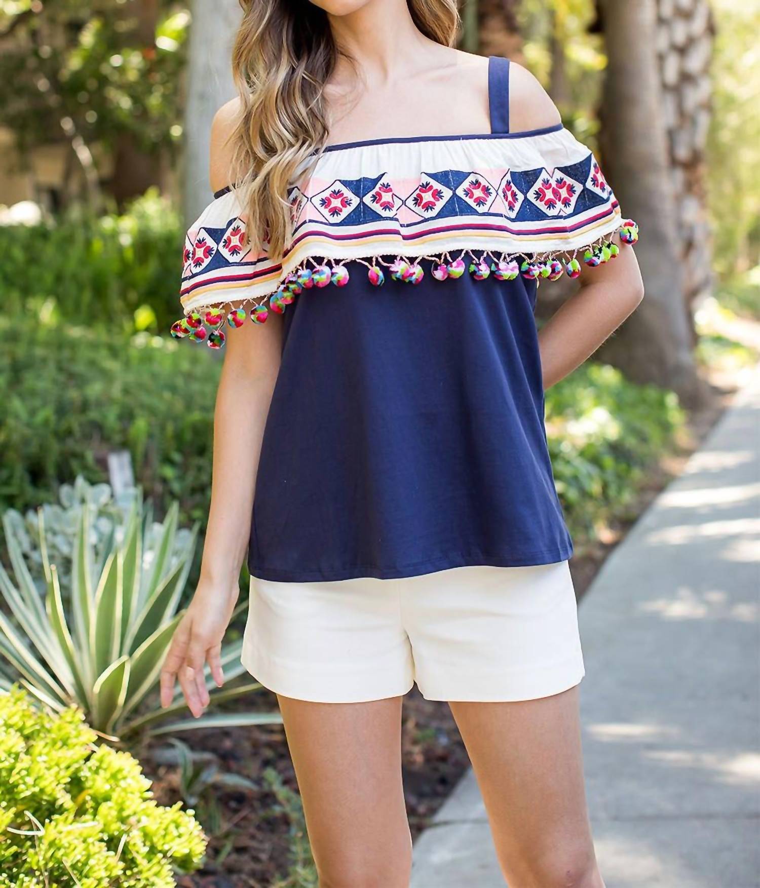 Thml - Viva Mexico Embroidered Flounce Top